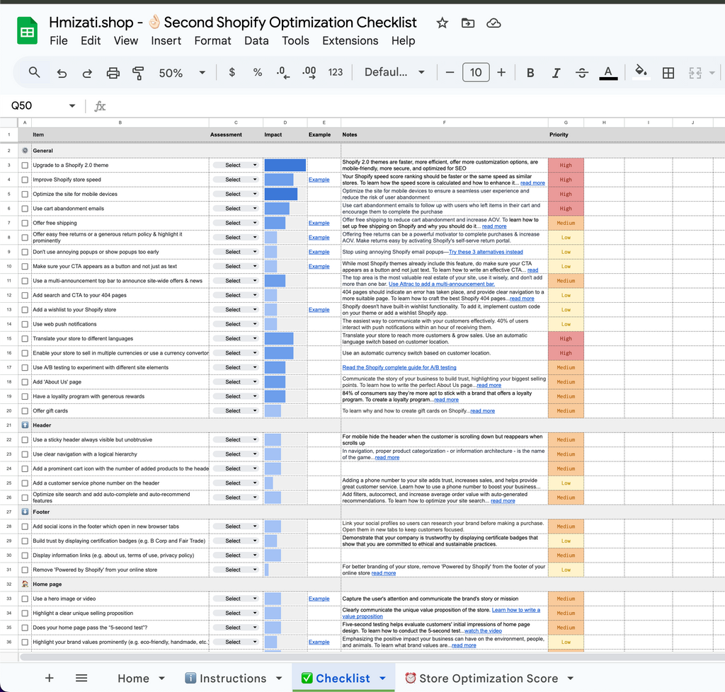Comprehensive Checklists for Every Aspect of Your Shopify Store